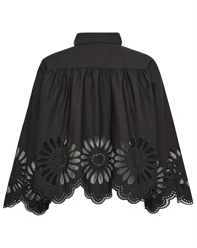 Co' Couture - MeliseCC Emb Skjorte - Black 